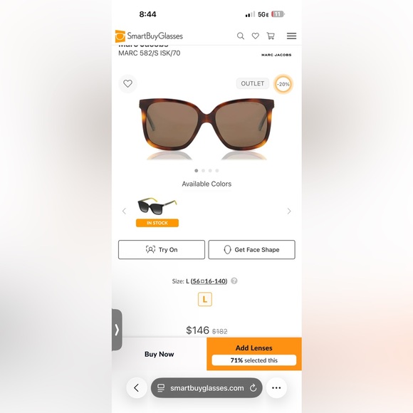 Marc Jacobs Tortoise Cat-Eye Sunglasses with Brown Gradient Lenses - Picture 2 of 3